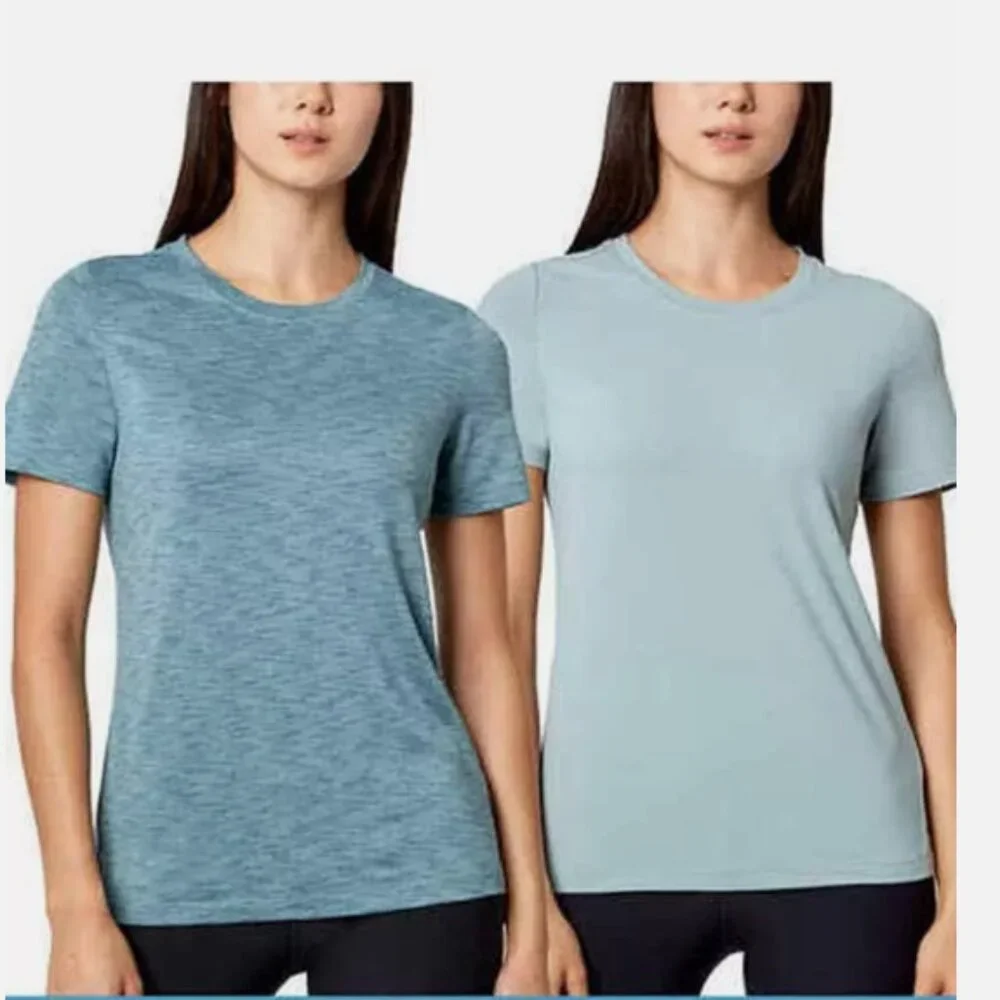 Mondetta Women's Top Size M Ladies' 2-Pack Active Tee Green - Picture 1 of 5
